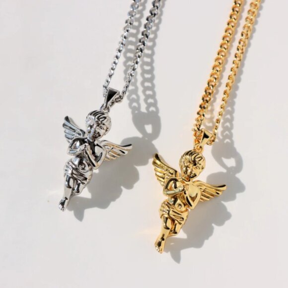 Micro Angel Pendant in Sterling Silver - Picture 2 of 4